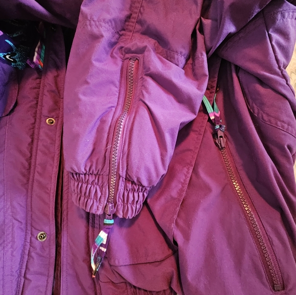 Vtg St John's Bay Women's Purple Wind Breaker Ski  Jacket Tribal Medium 80s-90s - Picture 10 of 14